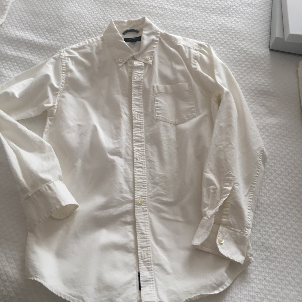 Offwhite button down kids shirt